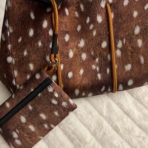 Animal Print Tote Bag with zip pouch